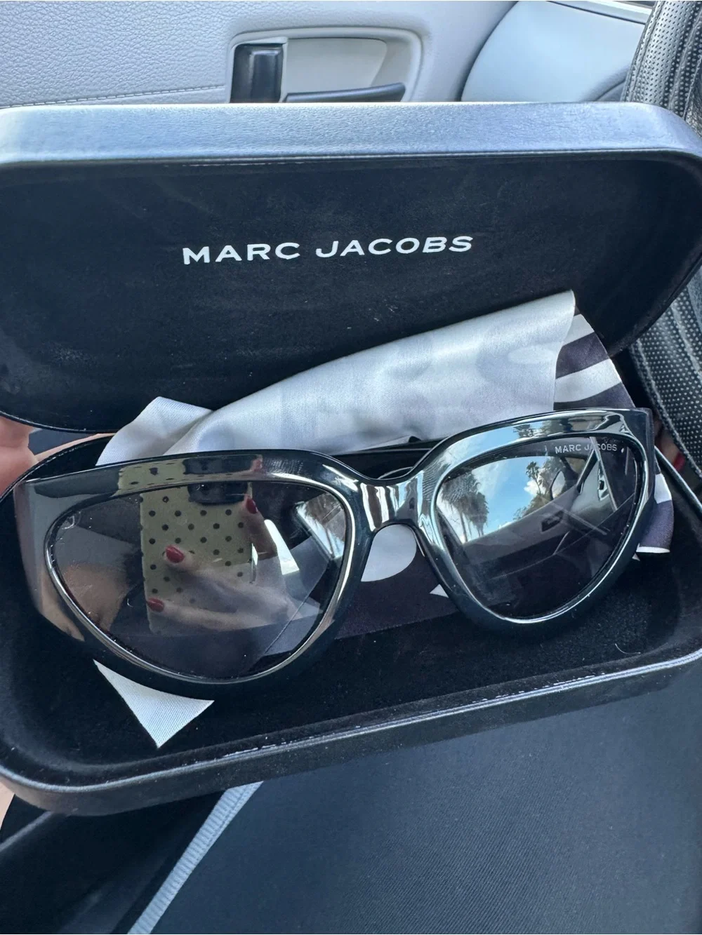 Marc Jacobs Glossy Black Oversized Cat-Eye Sunglasses